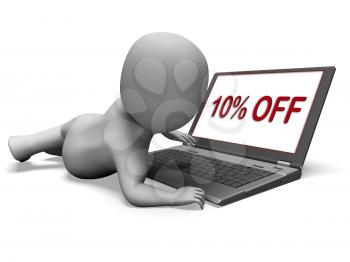 Ten Percent Off Monitor Meaning 10% Deduction Or Sale Online