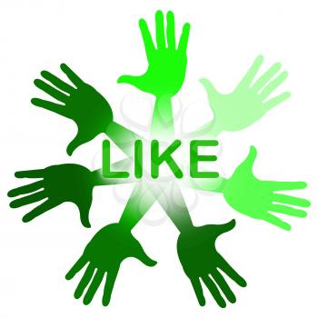 Hands Like Representing Social Media And Follower