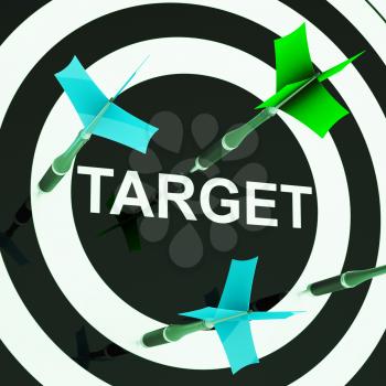 Target On Dartboard Shows Efficient Shooting Or Performance