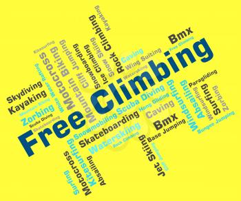 Free Climbing Words Indicating Text Mountain And Climbers 