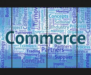 Commerce Word Showing Wordcloud Export And Words