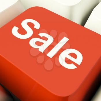 Sale Computer Key Showing Promotion Discount And Reductions