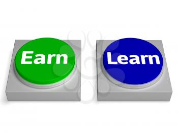 Earn Learn Buttons Showing Earning Or Learning