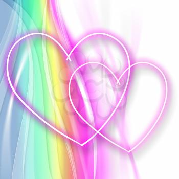 Intertwinted Background Showing Heart Shape And Romantic