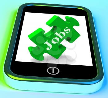 Jobs Phone Showing Unemployment Employment Or Mobile Hiring