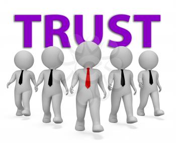 Trust Businessmen Showing Entrepreneur Entrepreneurs And Believe 3d Rendering