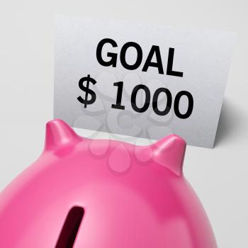 One Thousand dollars, usd Goal Showing Ambition And Earning Expectations