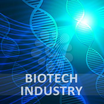 Biotech Industry Helix Showing Genetic sector 3d Illustration