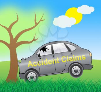 Accident Claims Crash Showing Policy Claim 3d Illustration