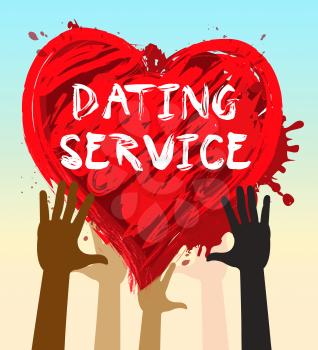 Hands Holding Dating Service Heart Shows Online Love 3d Illustration