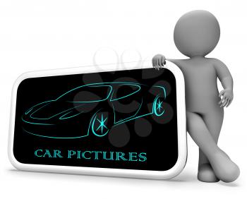 Car Pictures Phone Showing Auto Photo And Transportation 3d Rendering