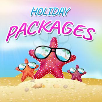 Holiday Packages Beach Starfish Shows Fully Inclusive 3d Illustration