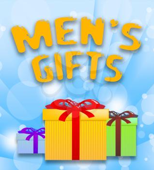 Men's Gifts Boxes Shows Presents For Man 3d Illustration