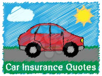 Car Insurance Quotes Road Sketch Means Car Policy 3d Illustration