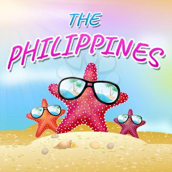Philippines Holiday Beach Starfish Shows Summer Time 3d Illustration