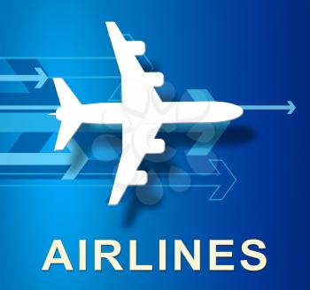 Airlines Plane And Arrows Shows Low Cost Flights 3d Illustration