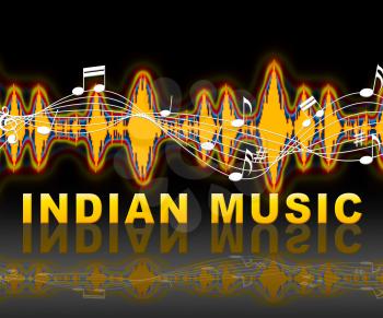 Indian Music Soundwave Representing Sound Track And Acoustic