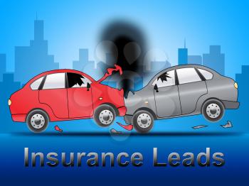 Insurance Leads Crash Shows Policy Prospects 3d Illustration