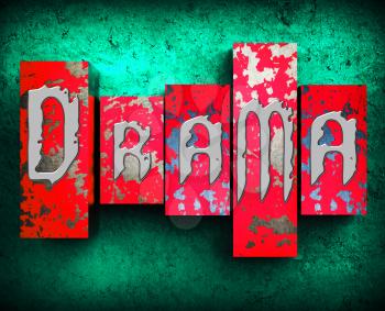 Drama Showing Displays Dramatic Theater 3d Illustration