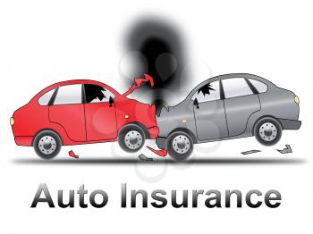 Auto Insurance Crash Shows Car Policy 3d Illustration