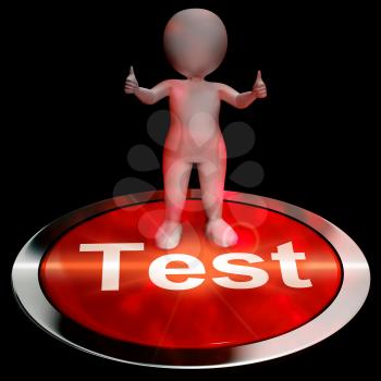 Test Button Showing Quiz Or Online Questionnaires 3d Rendering