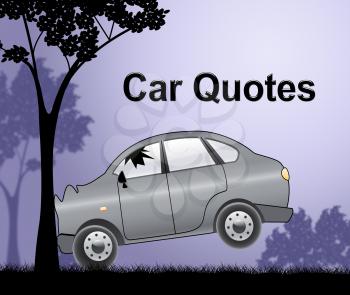 Car Quotes Crash Showing Auto Policies 3d Illustration