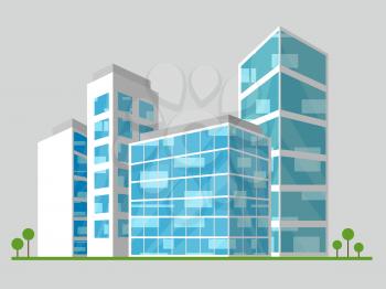 Office Block Displaying Corporate Cityscape 3d Illustration