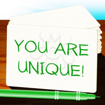 You Are Unique Shows Individuality 3d Illustration