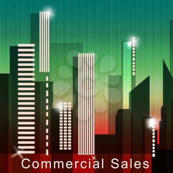 Commercial Sales Skyscrapers Means Real Estate Sale 3d Illustration