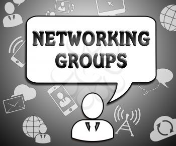 Networking Groups Icons Indicates Global Communications 3d Illustration