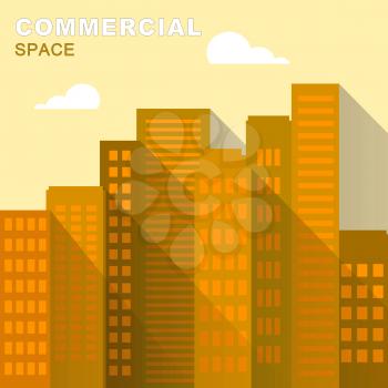 Commercial Space Downtown Describing Real Estate 3d Illustration