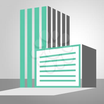 Office Buildings Icon Showing City 3d illustration