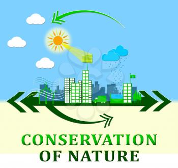 Conservation Of Nature Town Means Conserve 3d Illustration