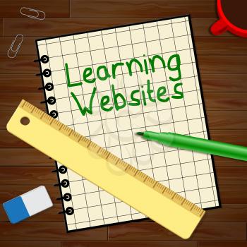 Learning Websites Notebook Representing Education Sites 3d Illustration