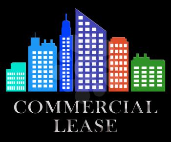 Commercial Lease Skyscrapers Describes Real Estate Leases 3d Illustration