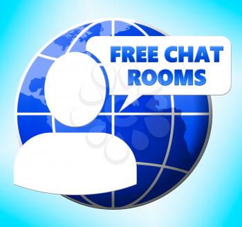 Free Chat Rooms Showing Internet Messages 3d Illustration