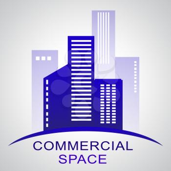 Commercial Space Skyscrapers Describing Real Estate Buildings 3d Illustration
