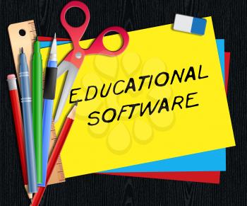 Educational Software Meaning Learning Application 3d Illustration