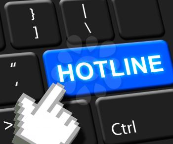 Hotline Key Shows Online Help 3d Illustration