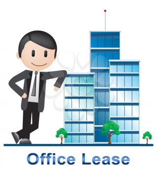 Office Lease Buildings Describes Real Estate 3d Illustration
