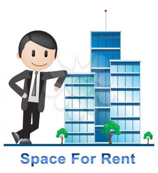 Space For Rent Buildings Describes Real Estate 3d Illustration