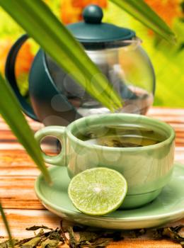 Refreshing Lime Tea Showing Drink Fruit And Refreshment