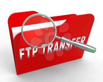 Ftp File Transfer Transferring Data 3d Rendering Shows System Upload Protocol For Transmission Of Data Documents