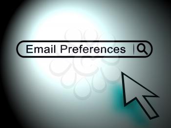 Email Preferences Mailbox Profile Settings 2d Illustration Shows Choosing Configuration To Receive Or Block Electronic Mail