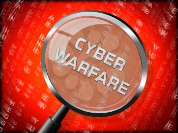 Cyber Warfare Hacking Attack Threat 3d Rendering Shows Government Internet Surveillance Or Secret Online Targeting