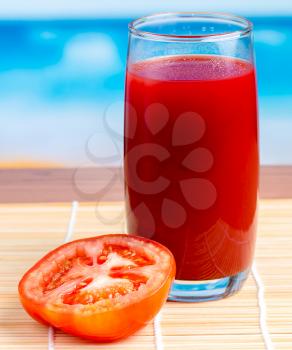 Juice And Tomatoes Meaning Beaches Seaside And Refreshments