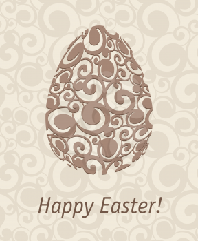 Easter egg on abstract background, vector illustration