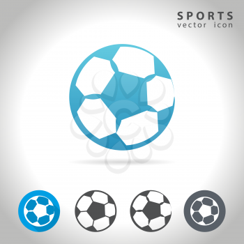 Sports icon set, collection of football, soccer balls, vector illustration