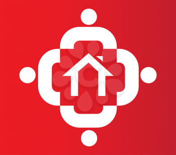 Family Icon Design With Home, AI 8 supported.