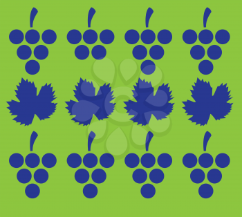 Grapes and Leaves Pattern Background Design. AI 8 supported.